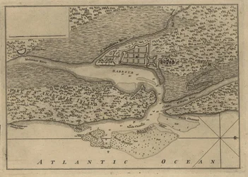 (Plattegrond van de stad en haven van St. Augustine. LOC 75693262