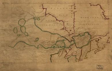 Een kaart van Canada en het noordelijke deel van Louisiana met de aangrenzende landen. LOC 73695757