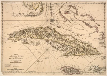 Een kaart van het eiland Cuba, met de Bahama-eilanden, de Golf van Florida en de Bovenwindse Doorvaart - Opgesteld uit Engelse en Spaanse onderzoeken. LOC 73697703
