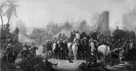 De Bevrijding van Lucknow, en Triomfantelijke Ontmoeting van Havelock, Outram en Sir Colin Campbell, uit 
