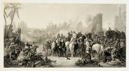 De bevrijding van Lucknow, en de triomfantelijke ontmoeting van Havelock, Outram en Sir Colin Campbell, 1862