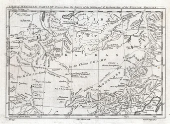 Een kaart van West-Tartarije, gemaakt op basis van de Survey van de Jezuïeten en de kaart van het Russische Rijk van de heer Kyrillow.