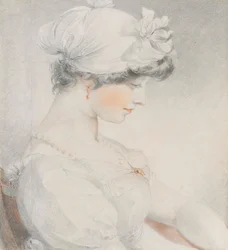 Portret van Julia Angerstein, halflang, in profiel naar rechts