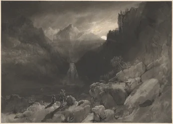 Amerikaans tafereel, ca. 1832-1835 (grijs gewassen)