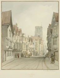 Temple Street, met de toren van de Temple Church