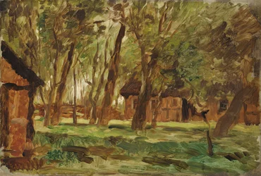 Boerderij onder bomen