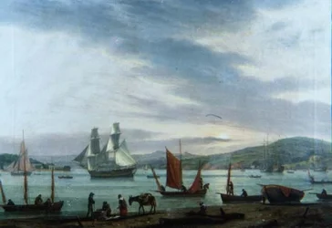 Het lossen van de vangst