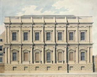 Uitzicht op het Bankethuis in Whitehall, Westminster, ca. 1790