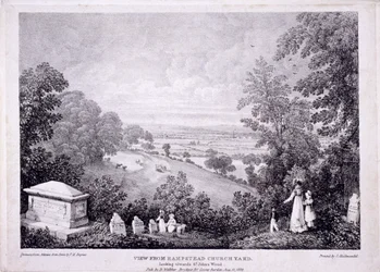 Algemeen uitzicht op Hampstead, Londen, 1822