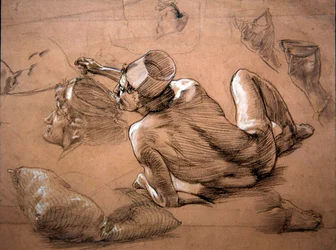 Liggende mannelijke naakt, ca. 1880