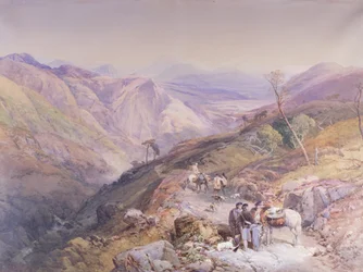Glenshee vanaf de Duivelsbocht, Aberdeenshire, kijkend naar de Spital, 1853