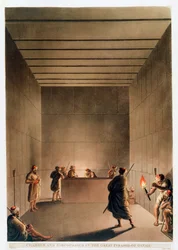 Kamer en Sarcofaag in de Grote Piramide van Gizeh, Egypte, 1802