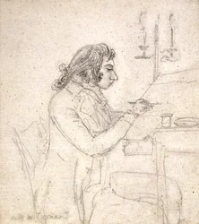 J. M. W. Turner aan een Tafel; Verso: Mevrouw Monro Slapend