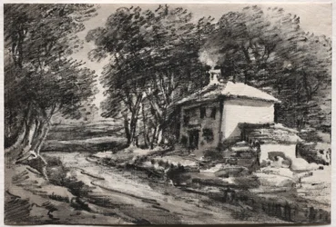 Landschap met huisje (recto)