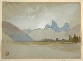 Tekening, De Tetons, Idaho, 1879