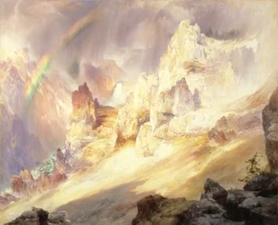 Regenboog boven de Grand Canyon van de Yellowstone