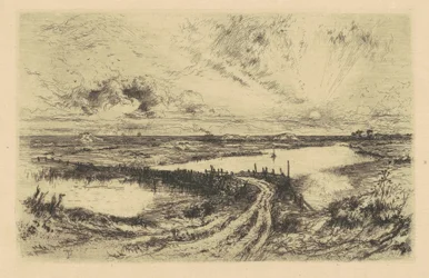 Zonsopgang—De vijver, Easthampton, Long Island