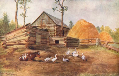 Kolonistenhof, Muskoka (kleurenlitho)