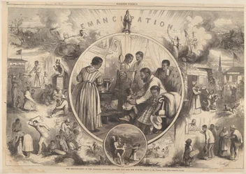 Emancipatie van de Zwarte - Het Verleden en de Toekomst uit Harpers Weekly, 24 januari 1863