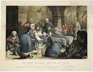 Het grote militaire ziekenhuis in Scutari, gedrukt door Stannard und Dixon, 24 februari 1855