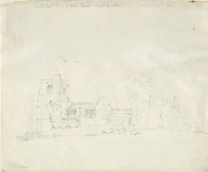 Arley Kerk: potloodtekening, 4 sep 1837
