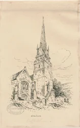 Wombourne Kerk: zinkografie, nd [midden 19e eeuw]