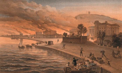 Brand van de Overheidsgebouwen in Kertch, 9 juni 1855, 1856