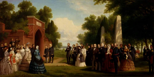 Bezoek van de Prins van Wales, President Buchanan en Dignitarissen aan het Graf van Washington