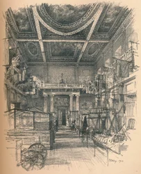 Interieur van de banketzaal, Whitehall Palace, 1902