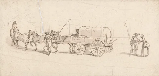 Figuren met een Wagen en Paarden