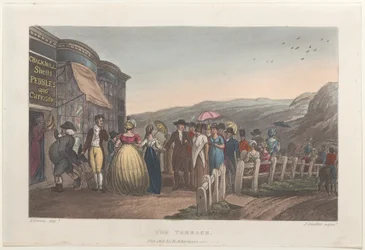 Het terras, uit Poetical Sketches of Scarborough