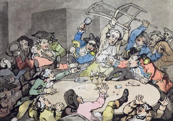 Een Schop bij een Hazardtafel, uitgegeven door J. Harris, 1787