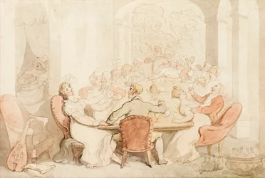 Een rumoerige lunch in een landhuis