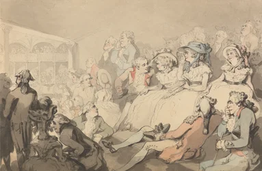 Een publiek dat naar een toneelstuk kijkt in het Drury Lane Theatre