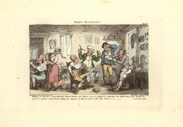Barbier snijdt in zijn duim terwijl hij een klant scheert