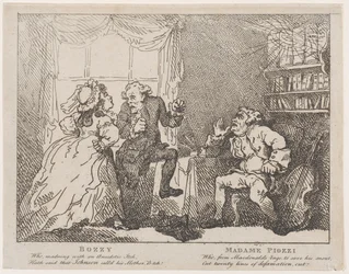 Bozzy en Madame Piozzi Frontispice, Bozzy en Piozzi door Peter Pindar, 1780-86