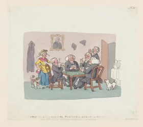 Kerstacademici die een Potje Whist Spelen, 1 april 1803