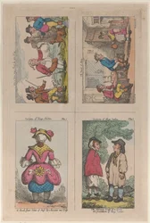 Kostuum van Hogs Norton, hoe een man zijn eigen pruik kan schieten, en de meid van Mim, 1809