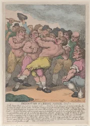Beschrijving van een bokswedstrijd tussen Ward en Quirk voor 100 Guineas per kant, maart 1812
