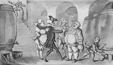 Doctor Syntax vrijgemaakt van de kelder, 1817