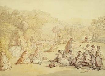 Rustende oogsters in een korenveld, ca. 1805-10