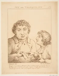 Vreugde met rust Le Brun Travested, of karikaturen van de passies, 21 januari 1800
