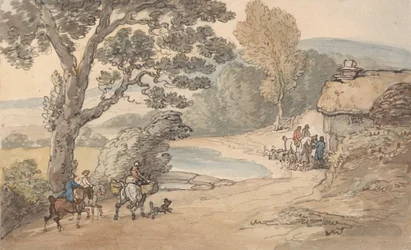Landschap met een jachtgezelschap