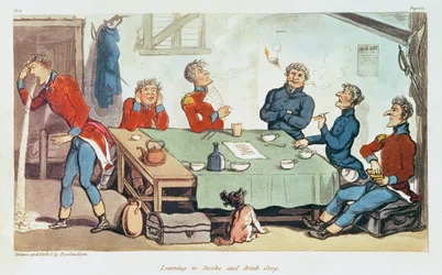 Leren Roken en Grog Drinken. 1815