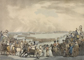 Lichte Paardvrijwilligers van Londen en Westminster, Bevelhebber Kolonel Herries, Beoordeeld door Zijne Majesteit op Wimbledon Common, 5 juli 1798