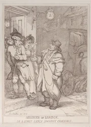 De ellende van Londen, of een norse, brutale koetsier uit Hackney