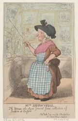 Mevrouw Showell, de vrouw die de collectie schilderijen van generaal Guise toont
