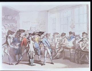 Nr.1732 Een Frans koffiehuis (pen en inkt, aquarel)