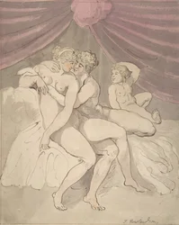 Naakt koppel omhelzend, 1780-1827