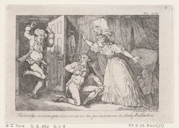 Patrijs Onderbreekt Tom Jones in zijn Protesten aan Lady Bellaston, uit De Geschiedenis van Tom Jones, 1792